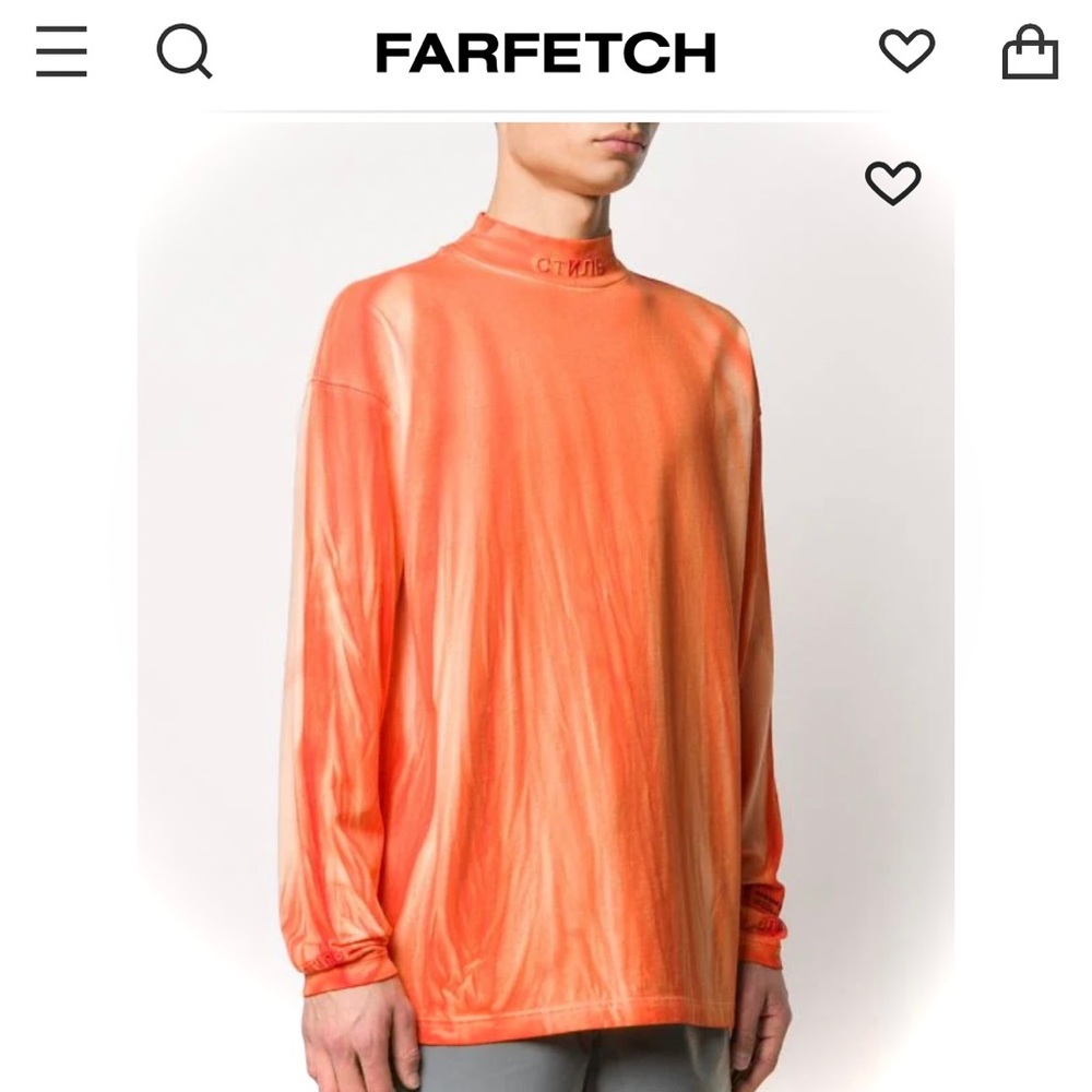 HERON PRESTON | L | Stonewashed Mock Turtleneck Organic Cotton “Men’s” L/S Top